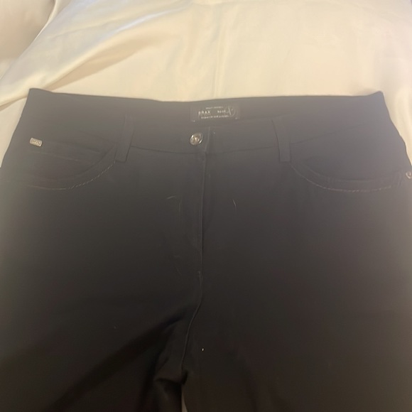 GB Sz 18  Soft Black 96% Cotton & 4% Elastane Straight Leg Pants w F & B Pockets - Picture 2 of 16